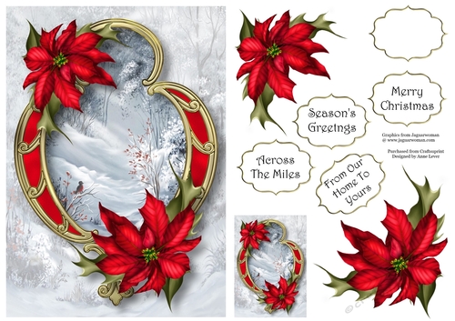 Christmas Golden Frame - Sunbeams On Snow A5