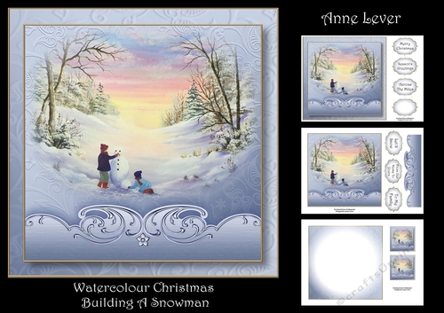 Watercolour Christmas - Building A Snowman