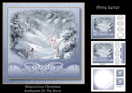Watercolour Christmas - Sunbeams On The Snow