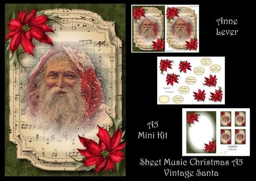 Sheet Music Christmas A5 - Vintage Santa