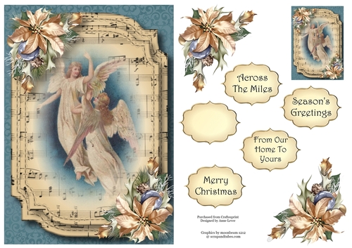 Sheet Music Christmas - Vintage Angels A5