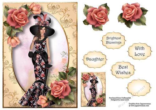 Edwardian Elegance - Peach Roses A5