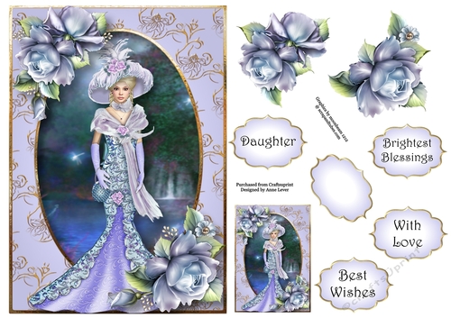 Edwardian Elegance - Blue Roses A5