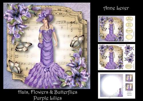 Hats, Flowers & Butterflies - Purple Lilies