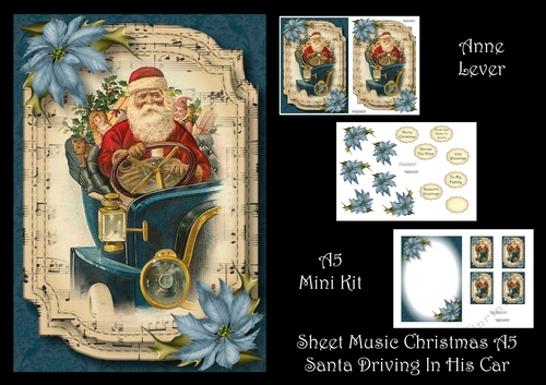 Sheet Music Christmas A5 - Santa In His Car