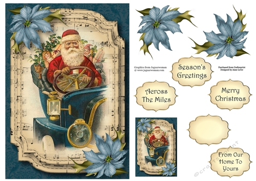 Sheet Music Christmas - Santa In His Car A5