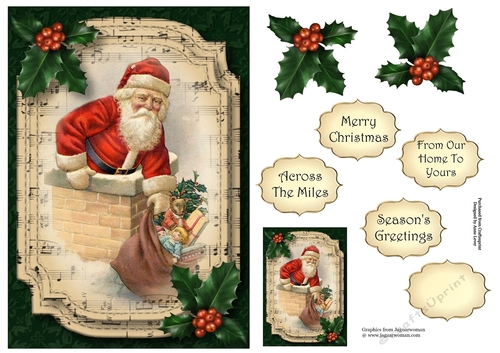 Sheet Music Christmas - Santa In The Chimney A5