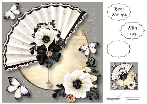 Fabulous Fan In Black & White 8x8