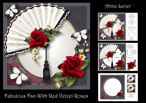 Fabulous Fan With Red Velvet Roses