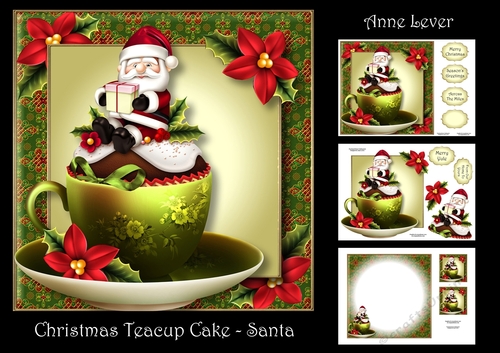 Christmas Teacup Cake - Santa