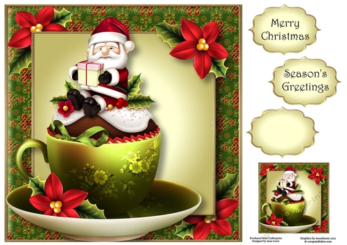 Christmas Teacup Cake - Santa 8x8