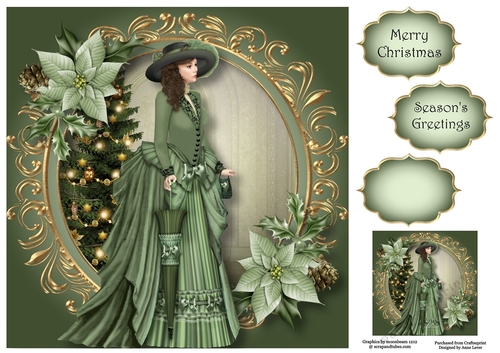 Christmas Victorian Beauty 8x8