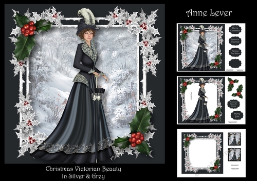 Christmas Victorian Beauty In Silver & Grey