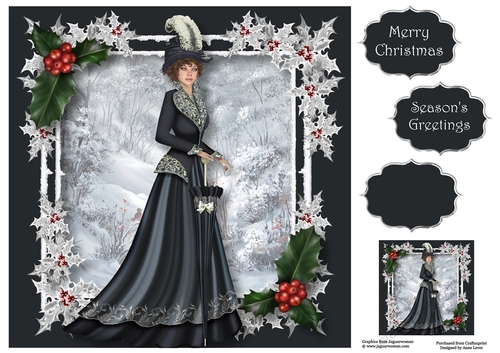 Christmas Victorian Beauty In Silver & Grey 8x8