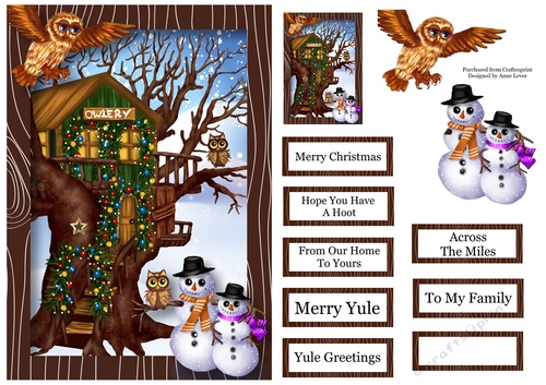 Snowmen At The Christmas Owlery A5