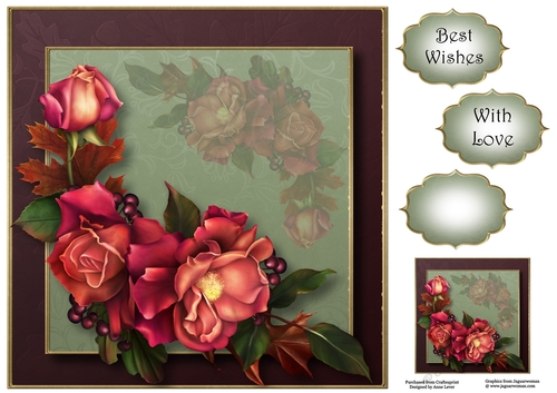 Beautiful Autumn Roses 8x8