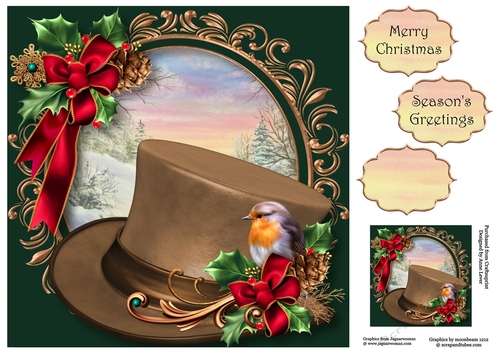 The Christmas Hat - Bow & Robin 8x8