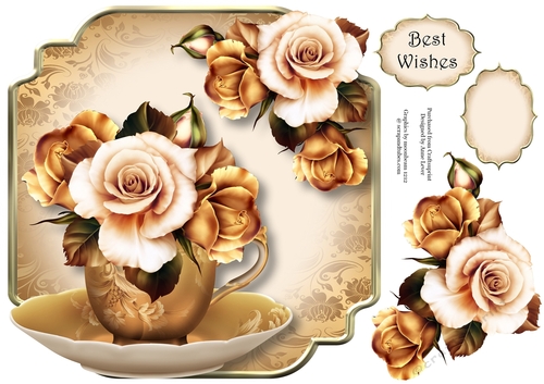 Teacup & Saucer - Autumn Fantasy Roses