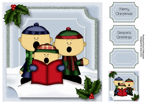 Trio Of Christmas Carolers 8x8