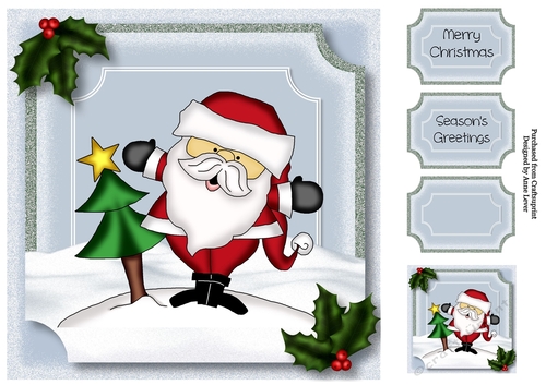 Christmas Caroling Santa 8x8