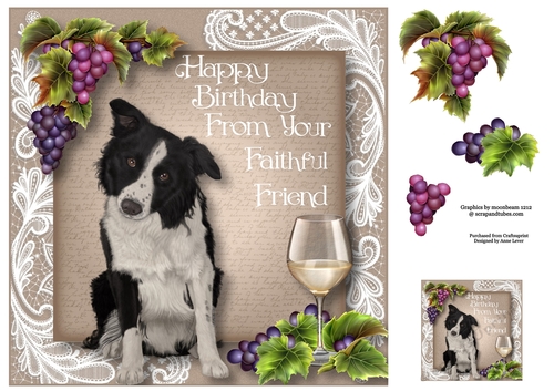 Happy Birthday From The Dog - Border Collie 8x8