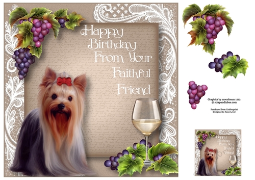 Happy Birthday From The Dog - Yorkie 8x8