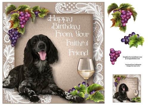 Happy Birthday From The Dog - Munsterlander 8x8