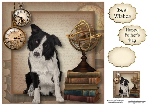 Male Themed Dogs - Border Collie 8x8