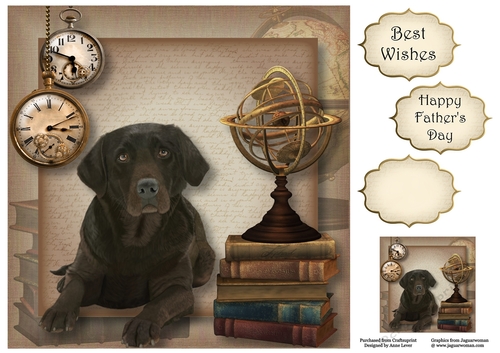 Male Themed Dogs - Chocolate Labrador 8x8