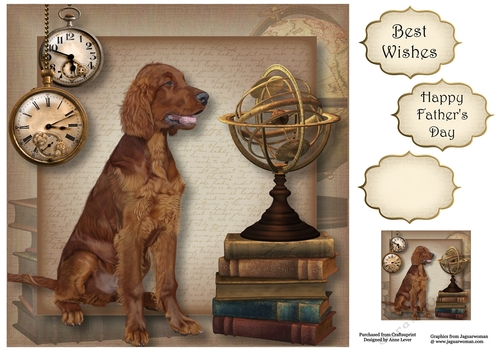 Male Themed Dogs - Irish Red Setter 8x8