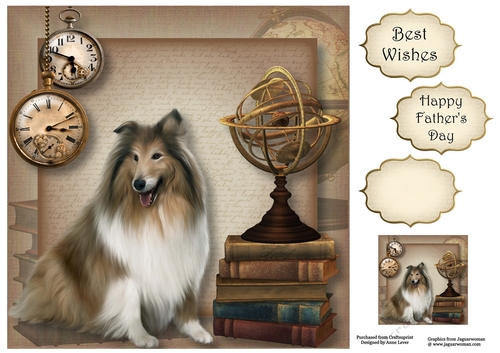 Male Themed Dogs - Collie 8x8
