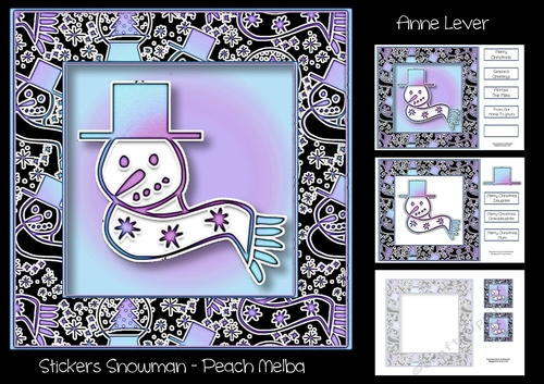 Stickers Snowman - Blue Purple