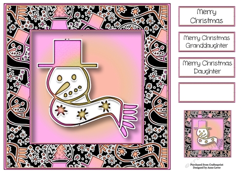 Stickers Snowman - Peach Melba 8x8