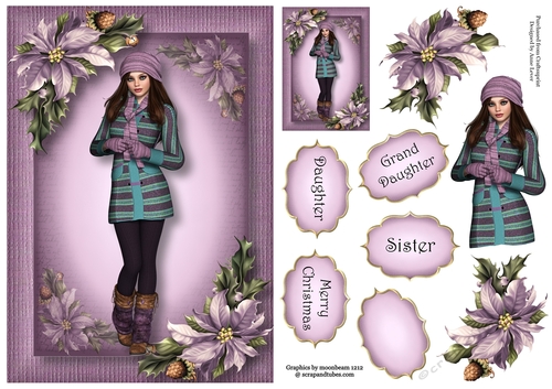 Female Christmas, Daughter, Grand daughter, Sister etc A5
