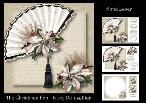 The Christmas Fan - Ivory Poinsettias