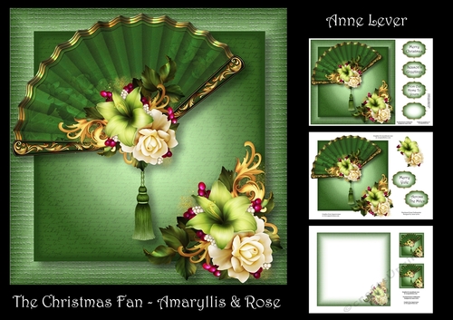 The Christmas Fan - Amaryllis & Rose