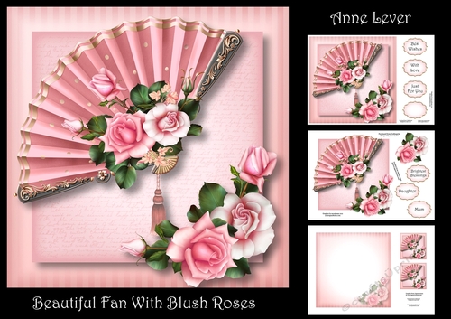 Beautiful Fan With Blush Roses
