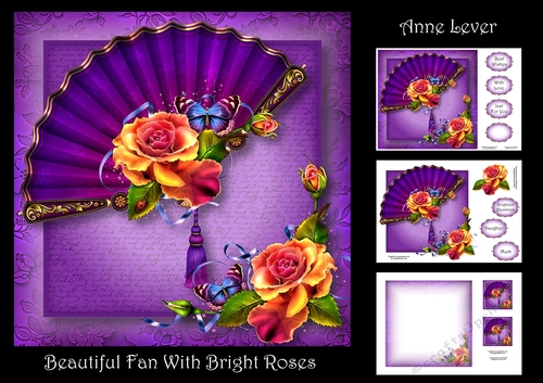 Beautiful Fan With Bright roses