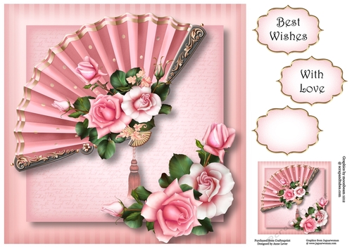 Beautiful Fan With Blush roses 8x8