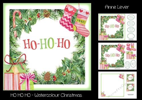 HO HO HO - Watercolour Christmas