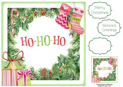 HO HO HO - Watercolour Christmas 8x8