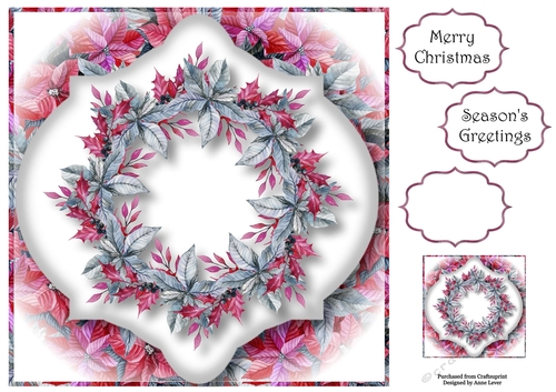 Christmas Wreath 8x8