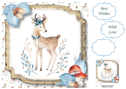 Sheet Music Woodland - The Deer 8x8