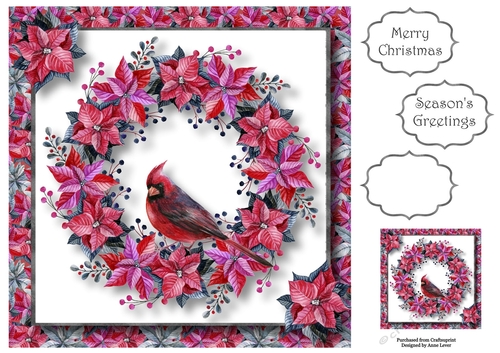 Black & Red Wreath 8x8