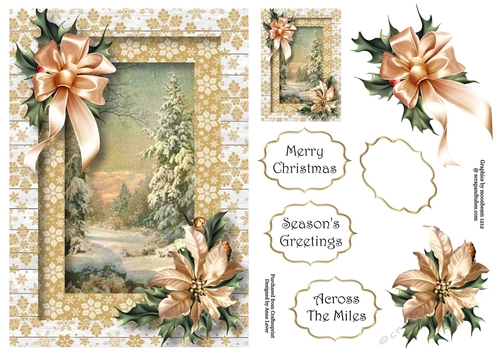 Golden Scenic Christmas A5