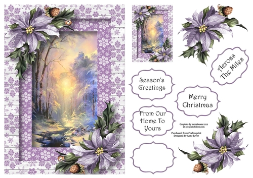 Scenic Christmas In Purples A5