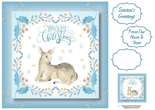 Merry Christmas Baby Deer 8x8