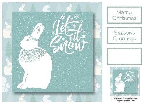 Christmas Jumper Arctic Hare 8x8