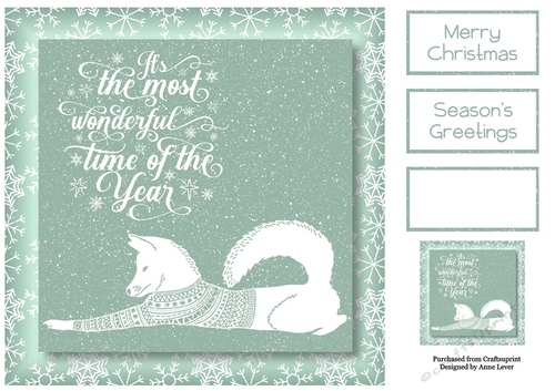 Christmas Jumper Arctic Fox 8x8