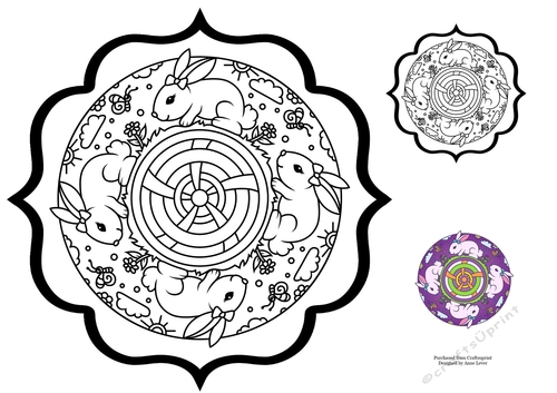 Colour Therapy Mandala Topper - Bunny